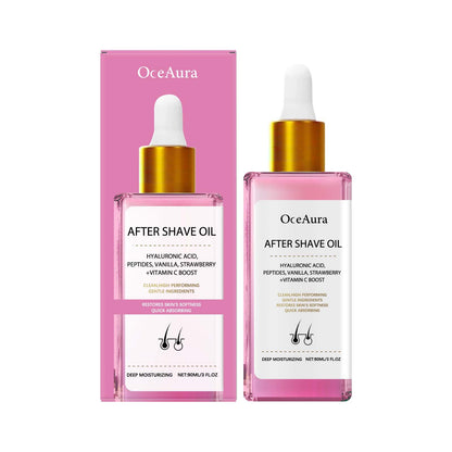 Strawberry-flavored hair removal and shaving care essential oil
