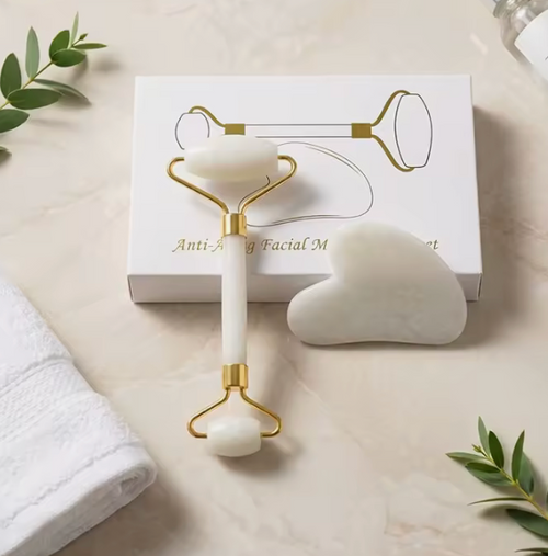 Juego de Rodillo de Jade y Gua Sha