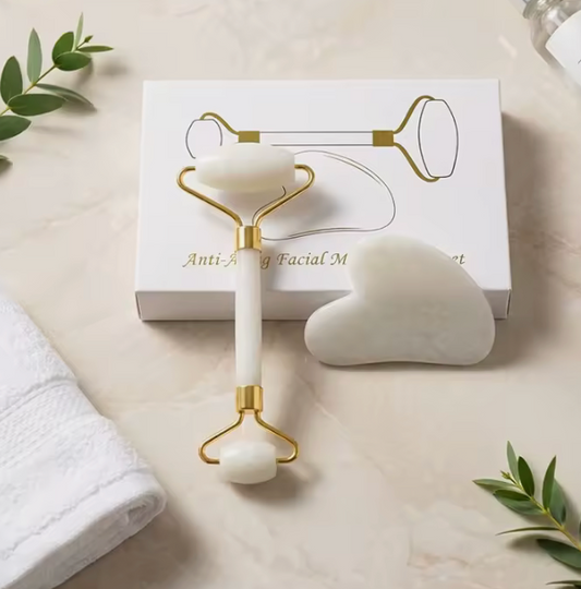 Juego de Rodillo de Jade y Gua Sha