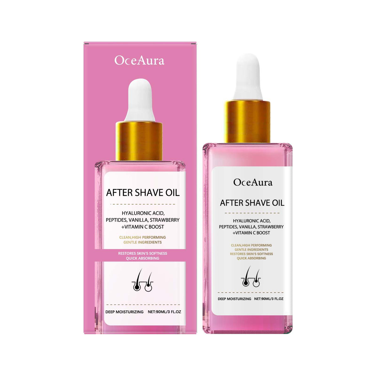 Strawberry-flavored hair removal and shaving care essential oil